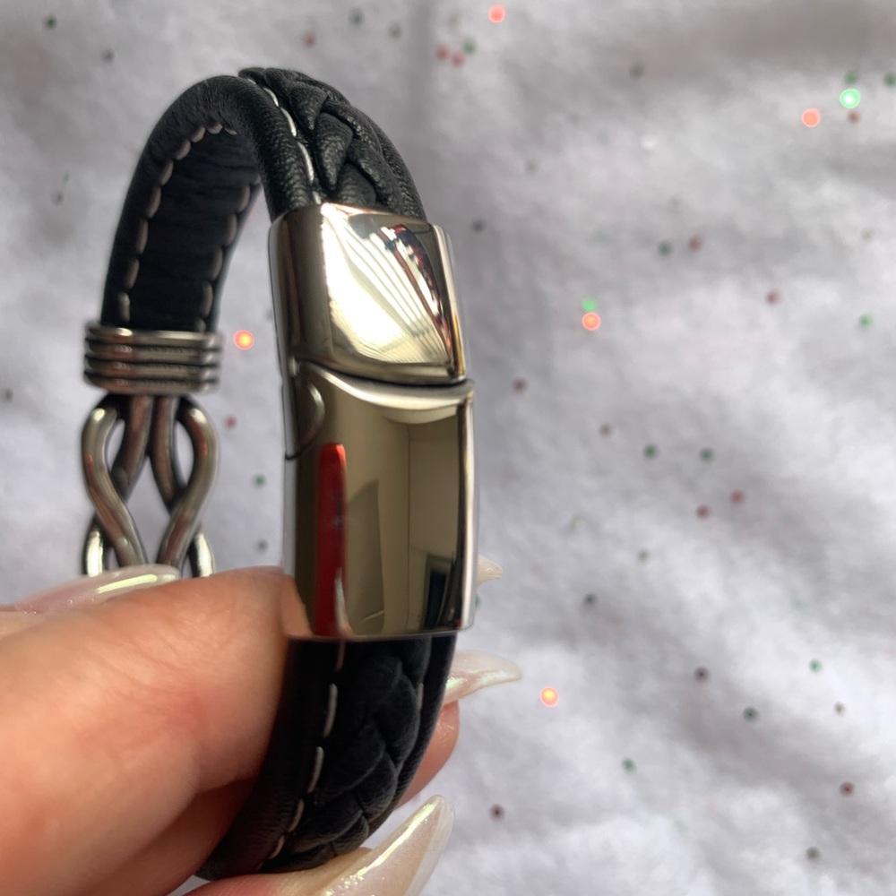 Genuine Braided Leather Bangle/Cuff Bracelet… Unisex (Men’s or Women’s) - Picture 7 of 16